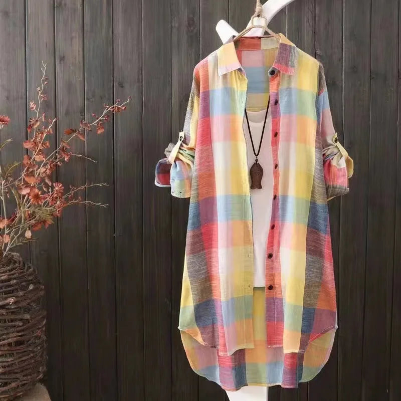 Chic Plaid Cotton Shirt